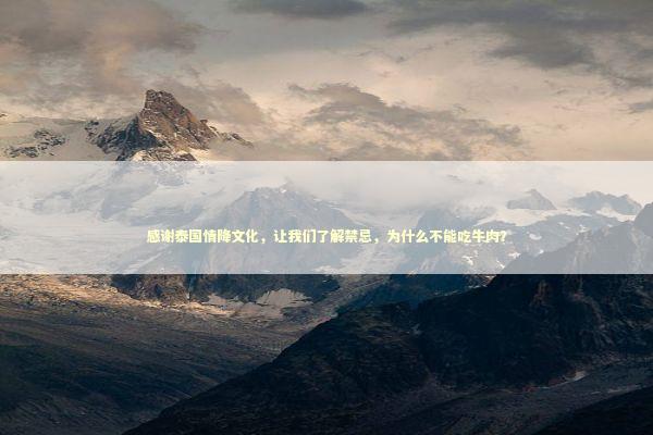 感谢泰国情降文化，让我们了解禁忌，为什么不能吃牛肉？