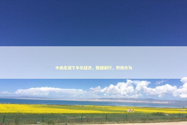中央定调下半年经济，稳健前行，积极作为